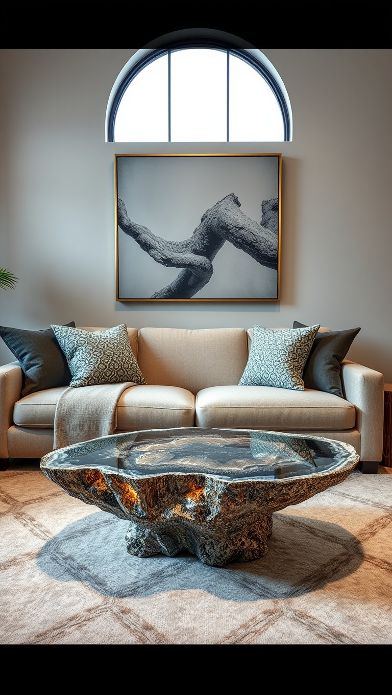25 Stunning Geode Furniture Ideas to Transform Your Living Room - 1. Sparkling Geode Coffee Table