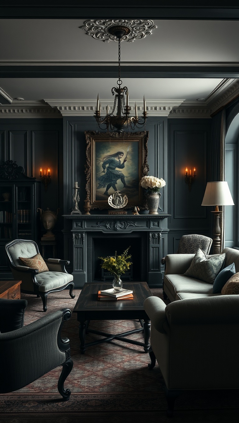 25 Spooktacular Ideas for Your Gothic Living Room - Antique Furniture