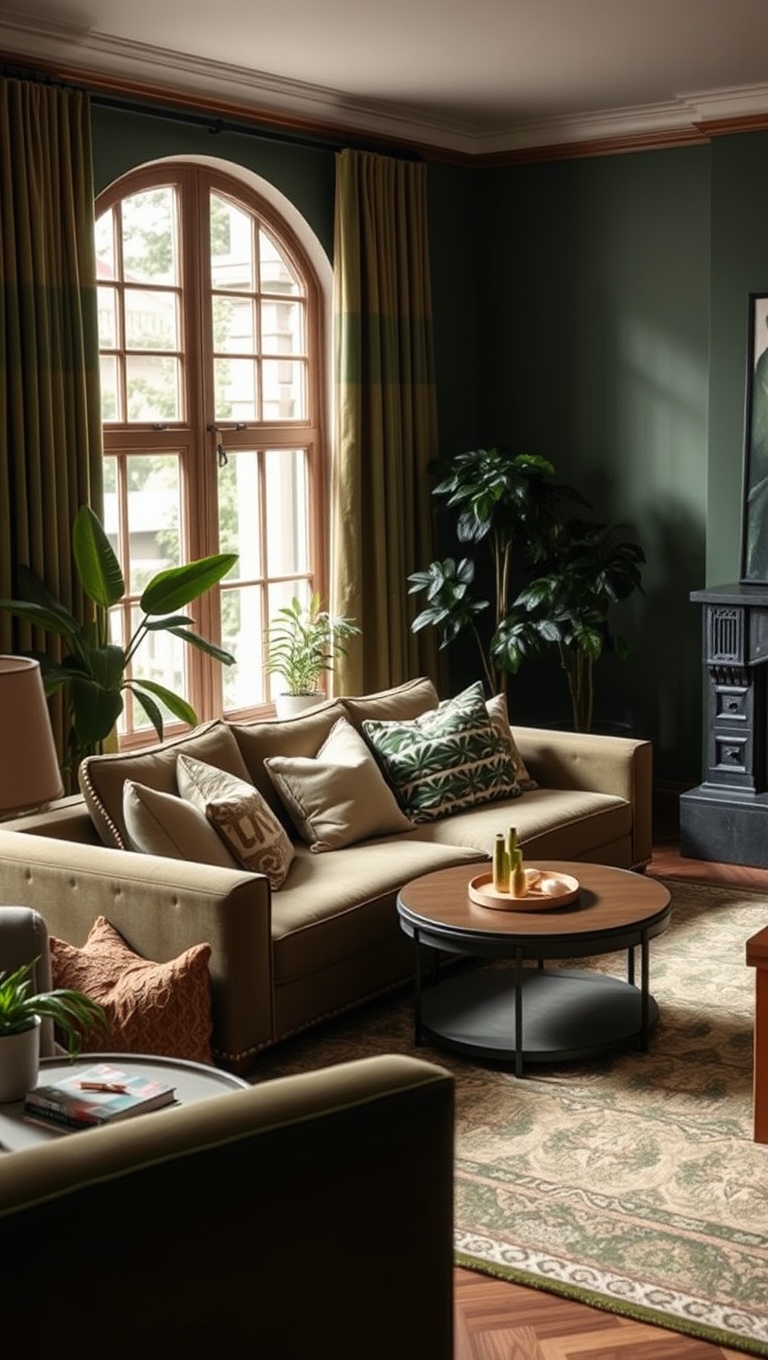 25 Vibrant Ideas for Creating Your Dream Green Living Room - Embrace Earthy Tones: Pair Green with Browns and Beiges