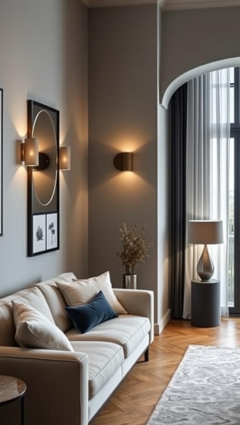 25 Bright Ideas to Illuminate Your Living Room - Incorporate Wall Sconces for Style