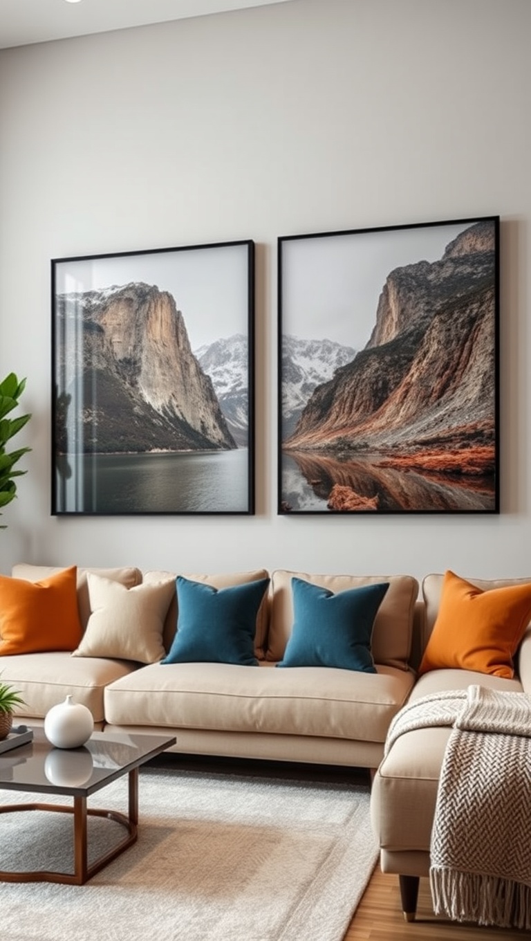 25 Fabulous Ideas for Living Room Wall Decor That Will Transform Your Space - 2. Statement-Making Large Artwork