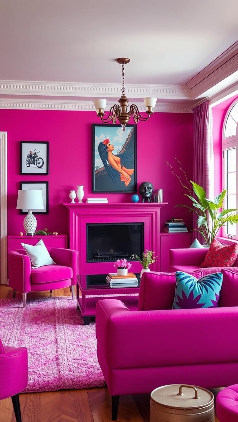 25 Vibrant Ideas for a Magenta Living Room Makeover - 7. Playful Magenta Furniture