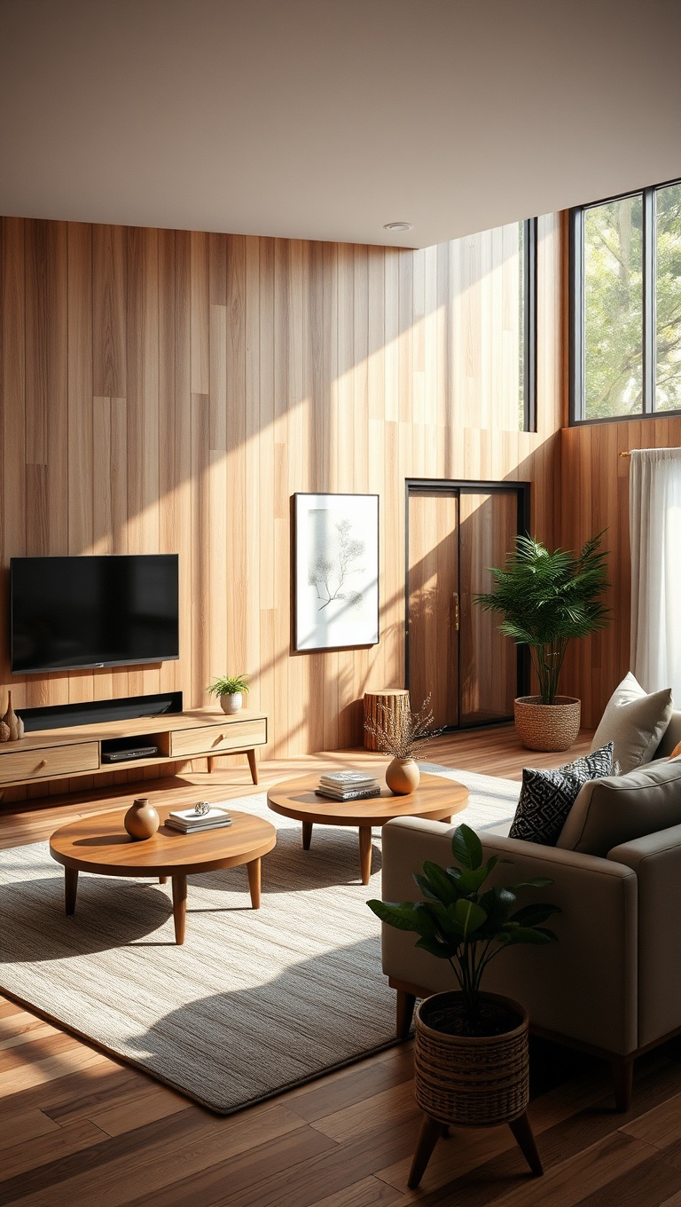25 Gorgeous Ideas for Mid Century Modern Living Rooms - 7. Embrace Natural Wood Tones