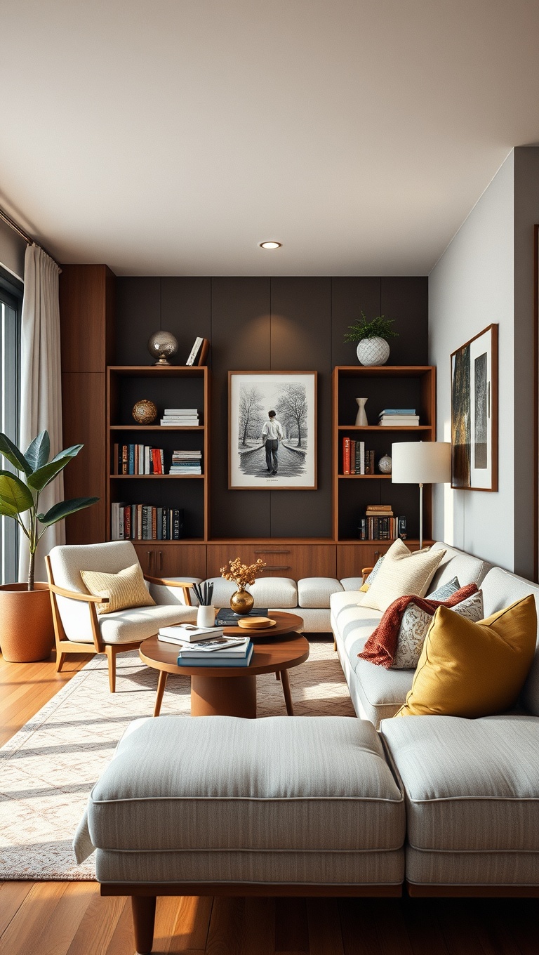 25 Gorgeous Ideas for Mid Century Modern Living Rooms - 9. Create a Cozy Reading Nook