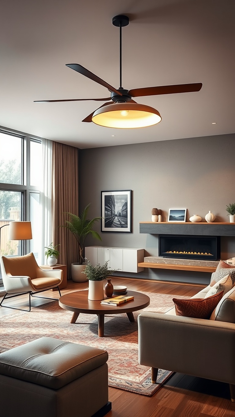 25 Gorgeous Ideas for Mid Century Modern Living Rooms - 10. Use Unique Lighting Fixtures