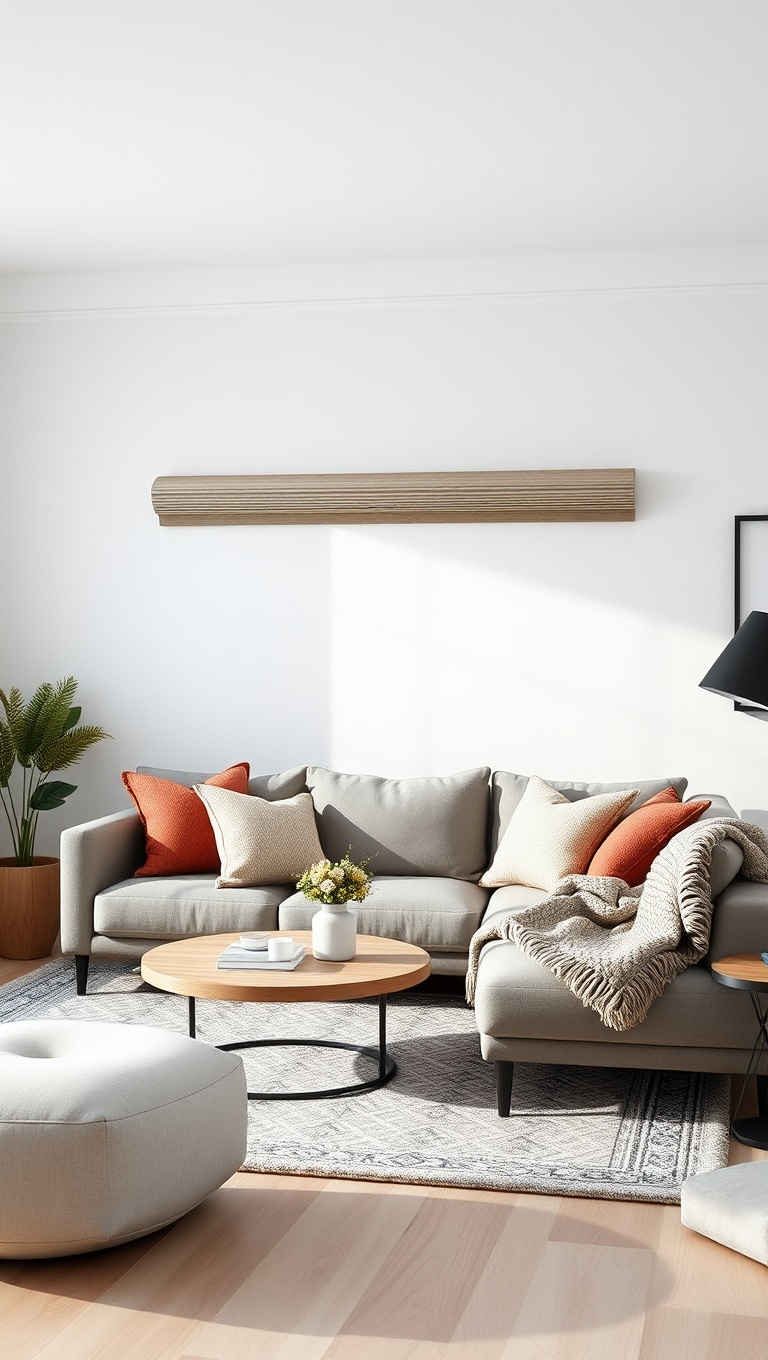 25 Chic Ideas and Inspirations for Your Minimalist Living Room - 4. Add Textures with Cozy Throws and Pillows