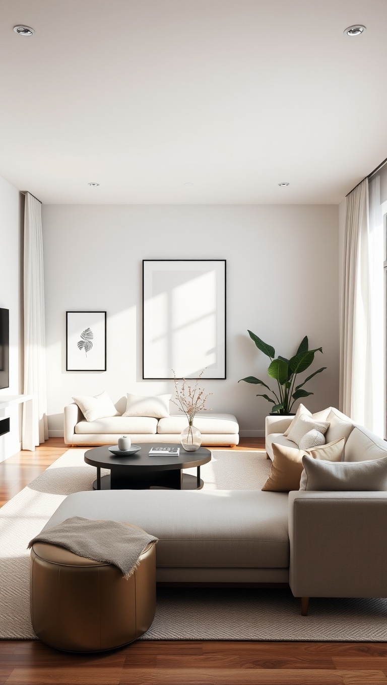 25 Chic Ideas and Inspirations for Your Minimalist Living Room - 1. Embrace Neutral Tones: The Power of Whites and Beiges