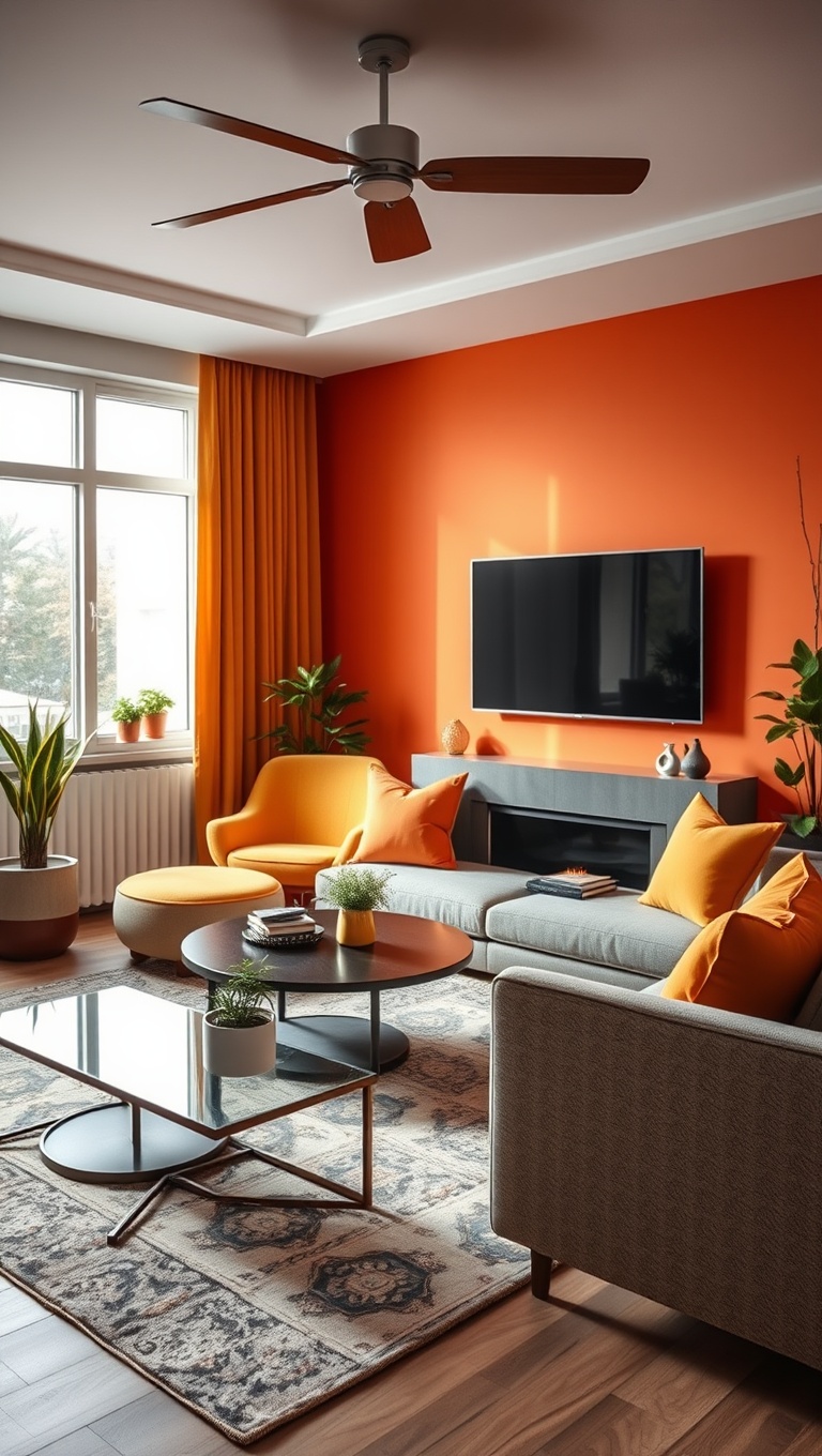 25 Chic Ideas to Transform Your Modern Living Room - 1. Brighten Up with Bold Colors
