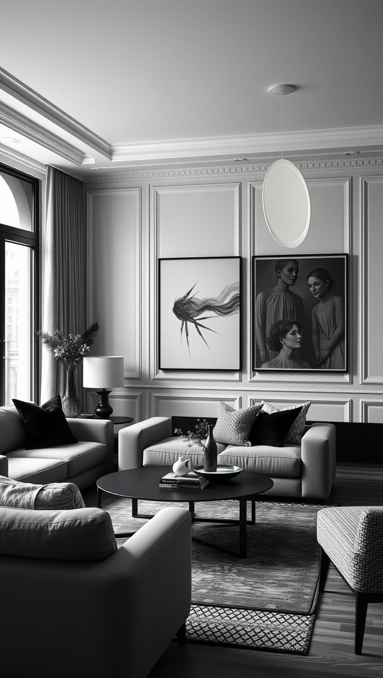 25 Chic Ideas for Monochrome Living Rooms That Shine - 10. Monochrome with Textured Fabrics