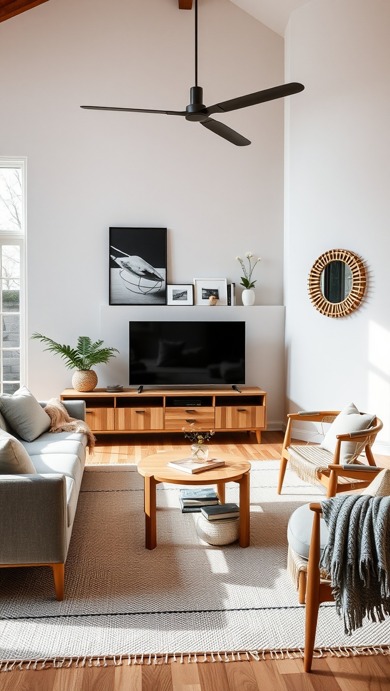 25 Cozy and Chic Ideas for Your Nordic Living Room - 3. Choose Natural Wood Furniture: Timeless Appeal