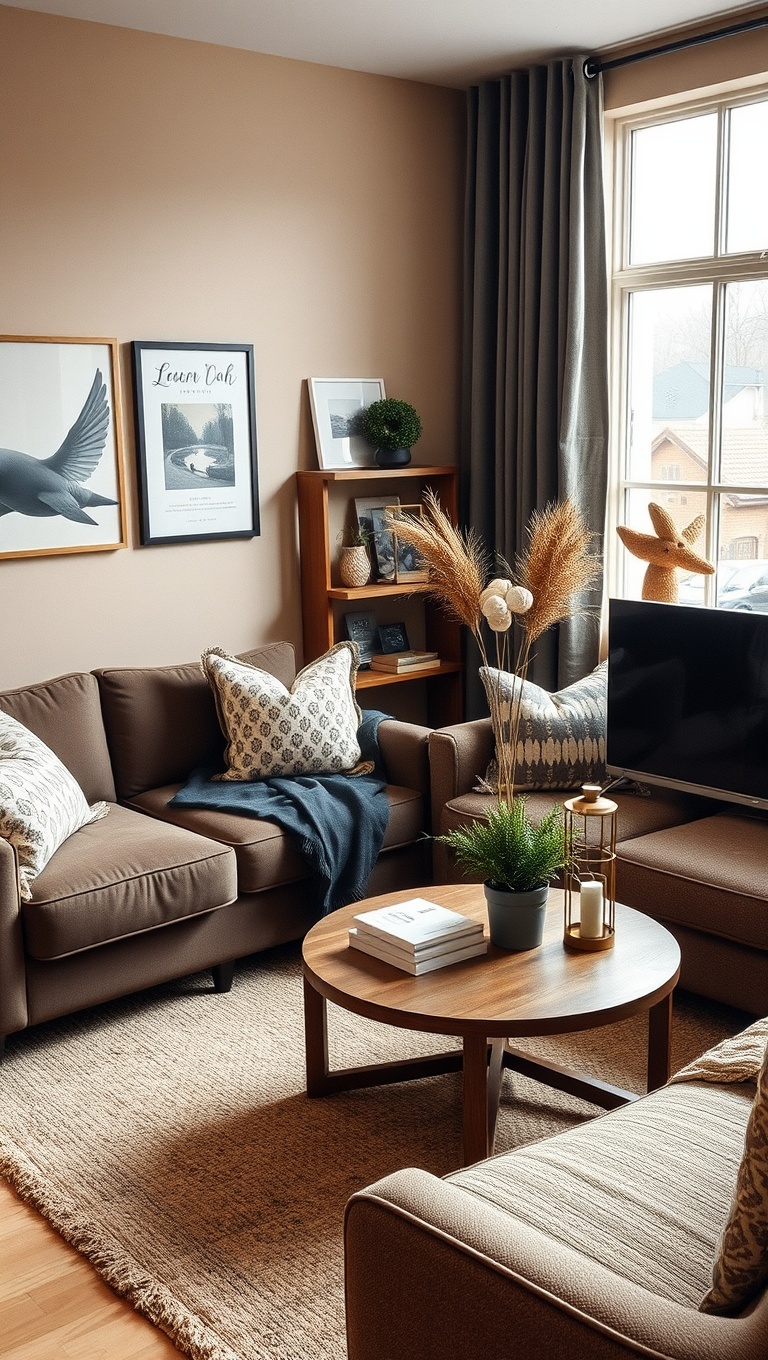 25 Creative Ideas for Your Oddly Shaped Living Room - 23. Spruce Up with Seasonal Decor