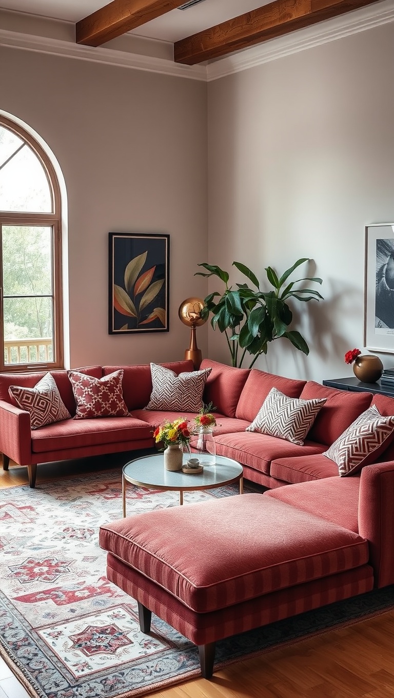 25 Creative Ideas for Your Oddly Shaped Living Room - 15. Add a Pop of Pattern with Cushions