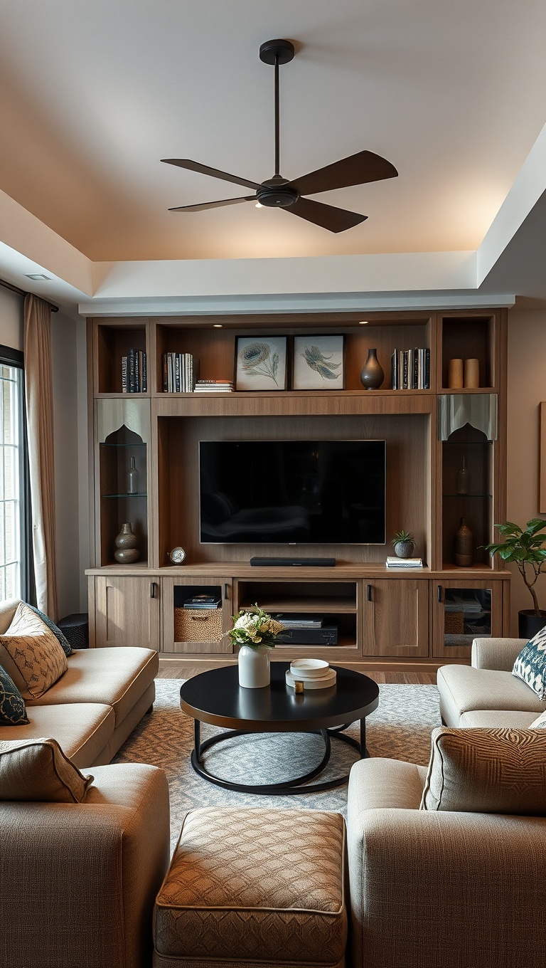 25 Creative Ideas for Your Oddly Shaped Living Room - 21. Create a Custom Entertainment Center