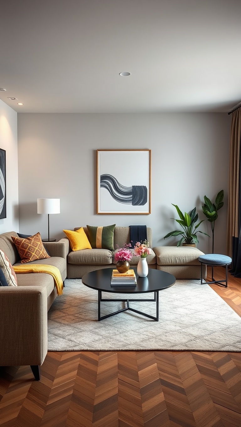 25 Creative Ideas for Your Oddly Shaped Living Room - 16. Introduce a Statement Coffee Table