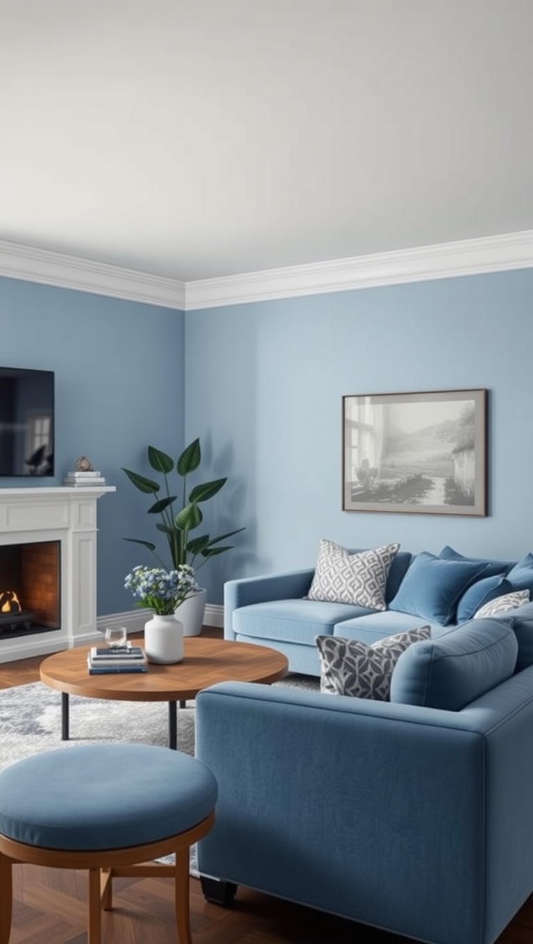 25 Periwinkle Living Room Ideas to Brighten Your Home - 25. Mix and Match Periwinkle with Other Shades