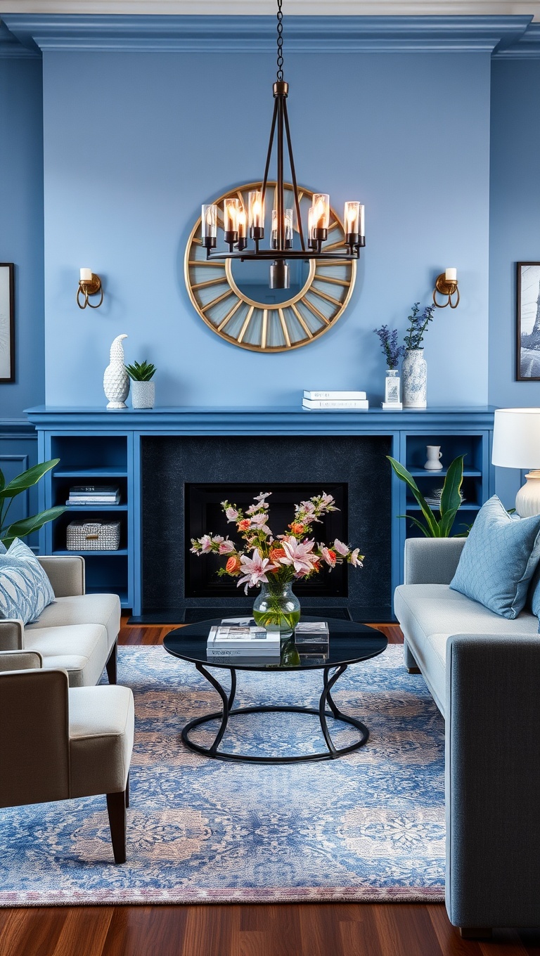 25 Periwinkle Living Room Ideas to Brighten Your Home - 19. Use Periwinkle in Your Decorative Accessories