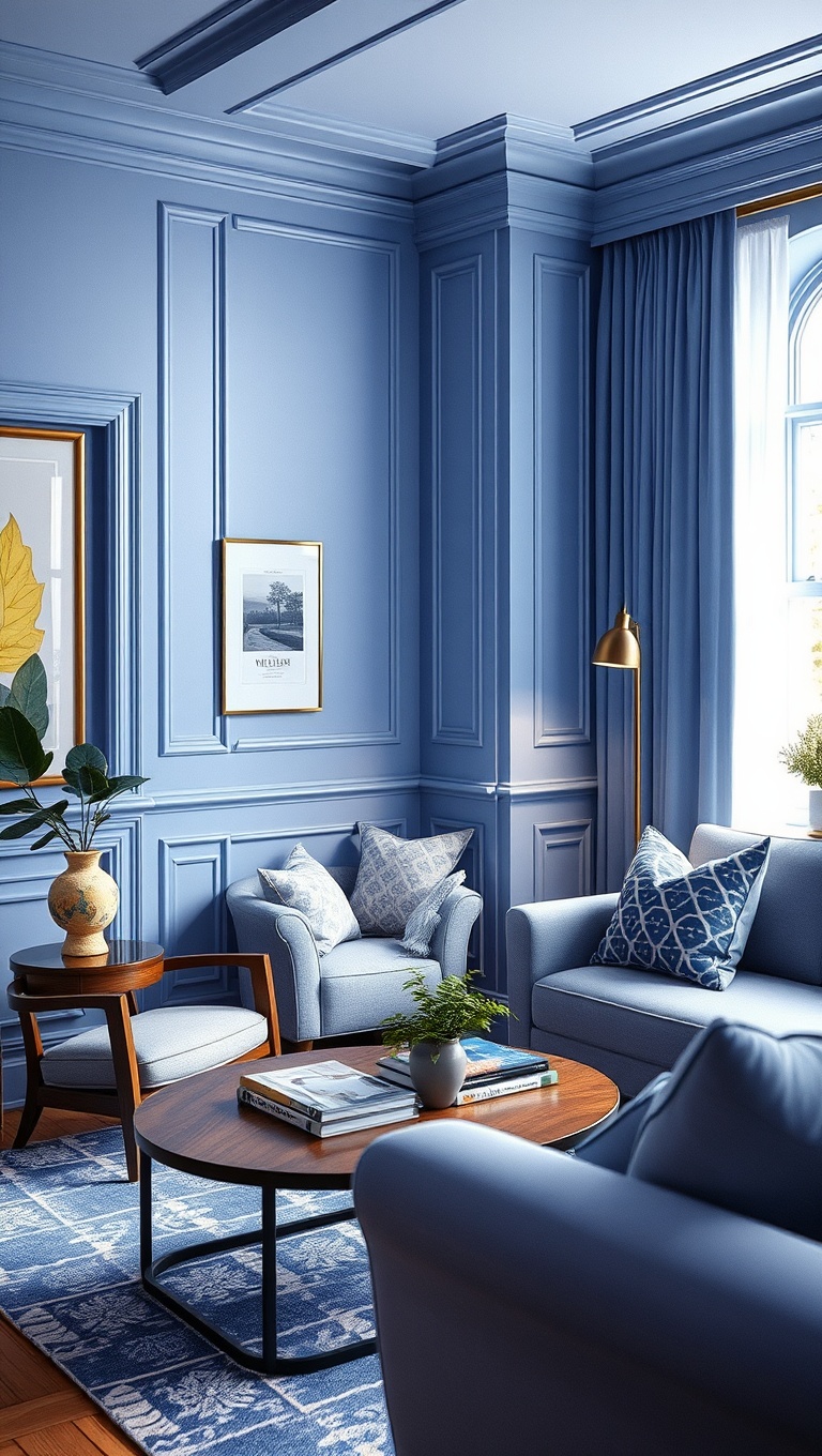 25 Periwinkle Living Room Ideas to Brighten Your Home - 15. Create a Periwinkle Reading Nook