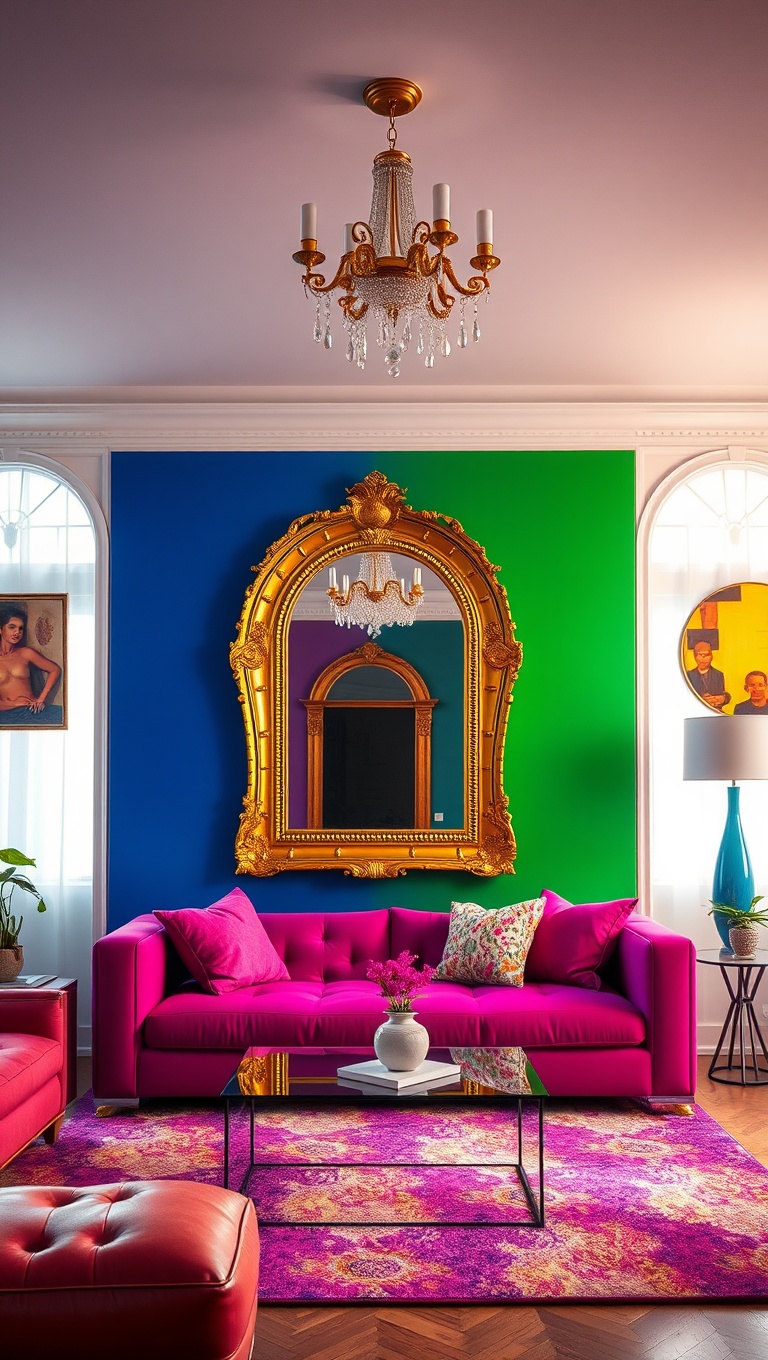 25 Vibrant Ideas for a Rainbow Living Room - Colorful and Unique Mirrors