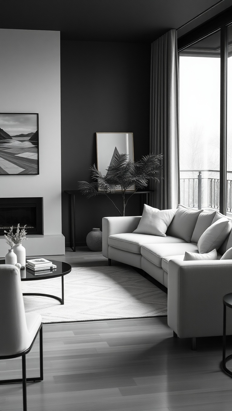 25 Sleek Living Room Ideas to Transform Your Space - 8. Try a Monochrome Look: Chic Simplicity