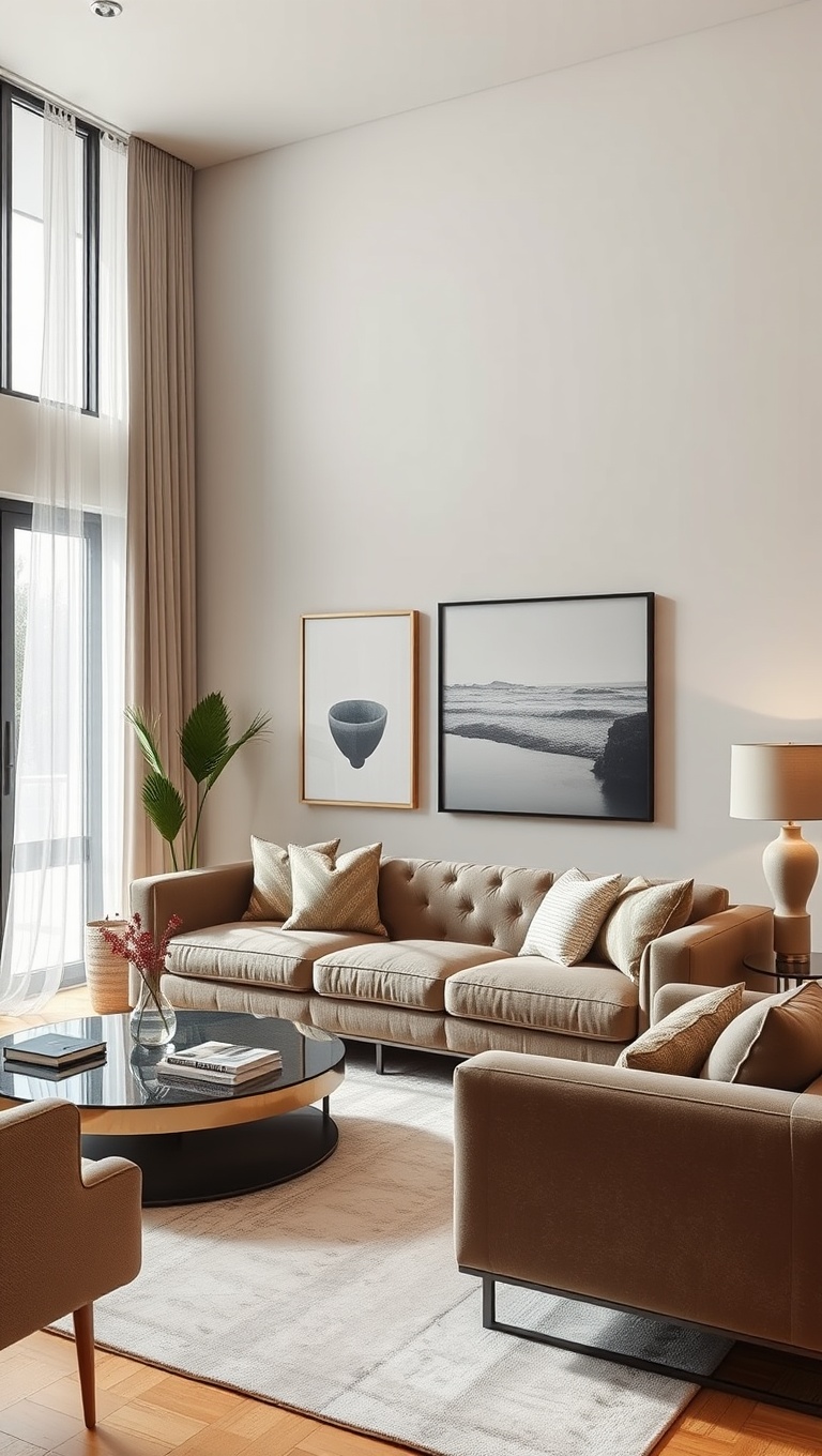 25 Sleek Living Room Ideas to Transform Your Space - 3. Add a Statement Sofa: Centerpiece Magic