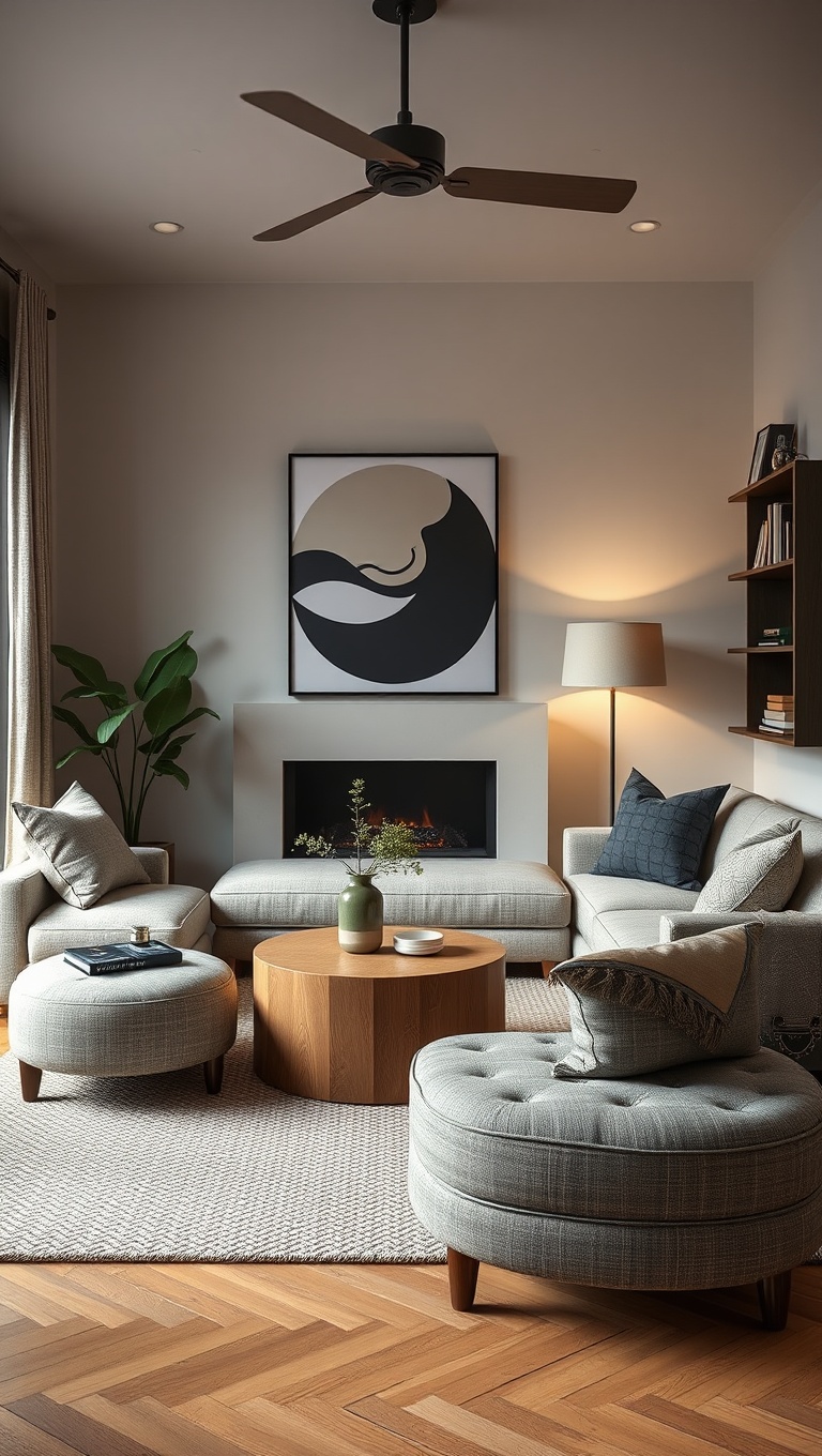 25 Bright Ideas for Transforming Your Small Living Room - 13. Use Ottomans for Extra Seating