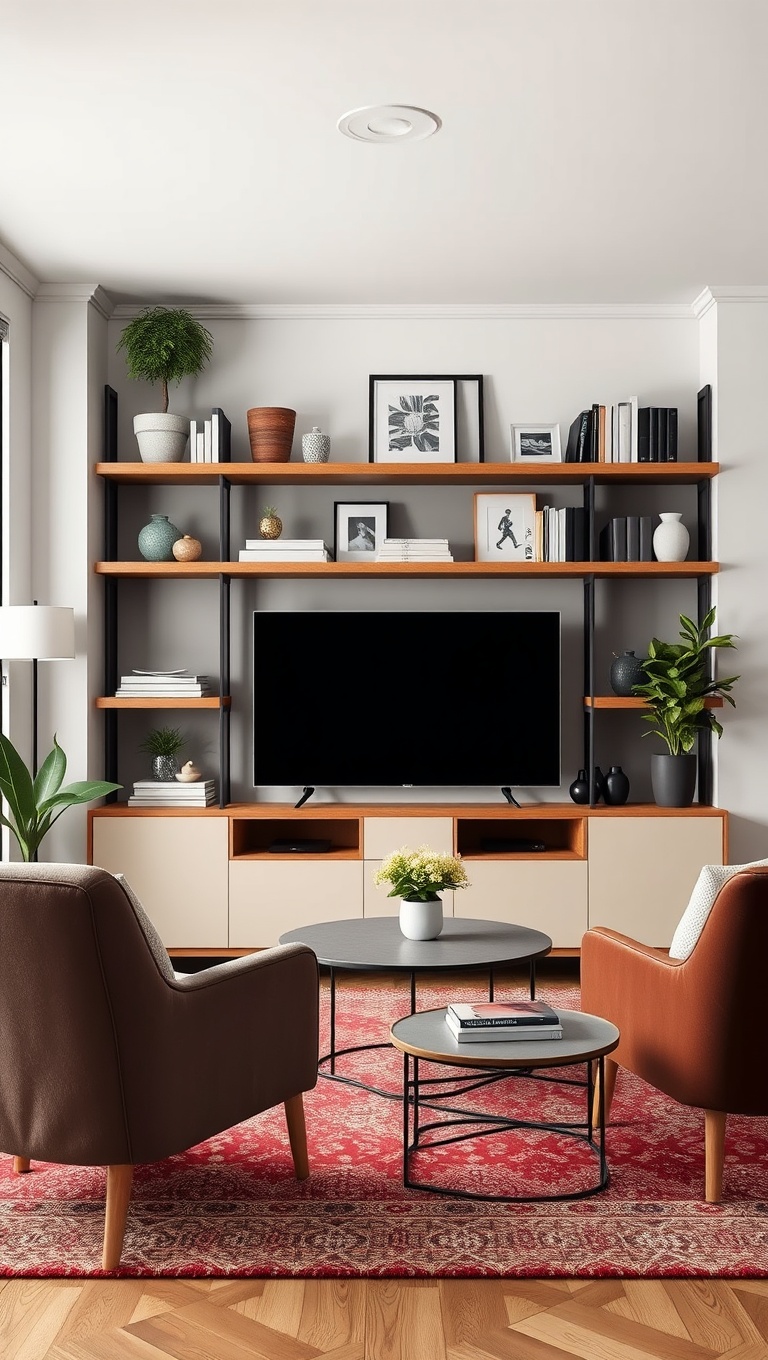 25 Bright Ideas for Transforming Your Small Living Room - 20. Consider Open Shelving for Decor