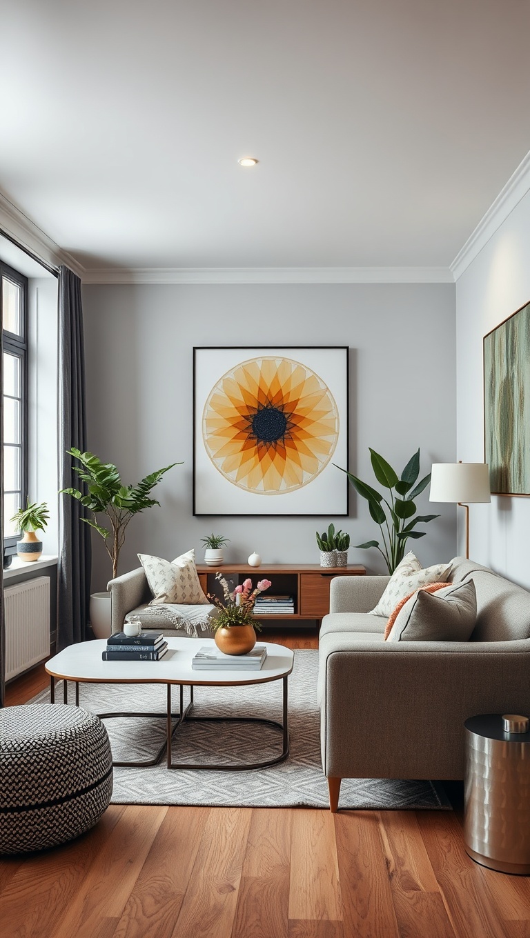25 Bright Ideas for Transforming Your Small Living Room - 11. Create a Focal Point with a Statement Piece