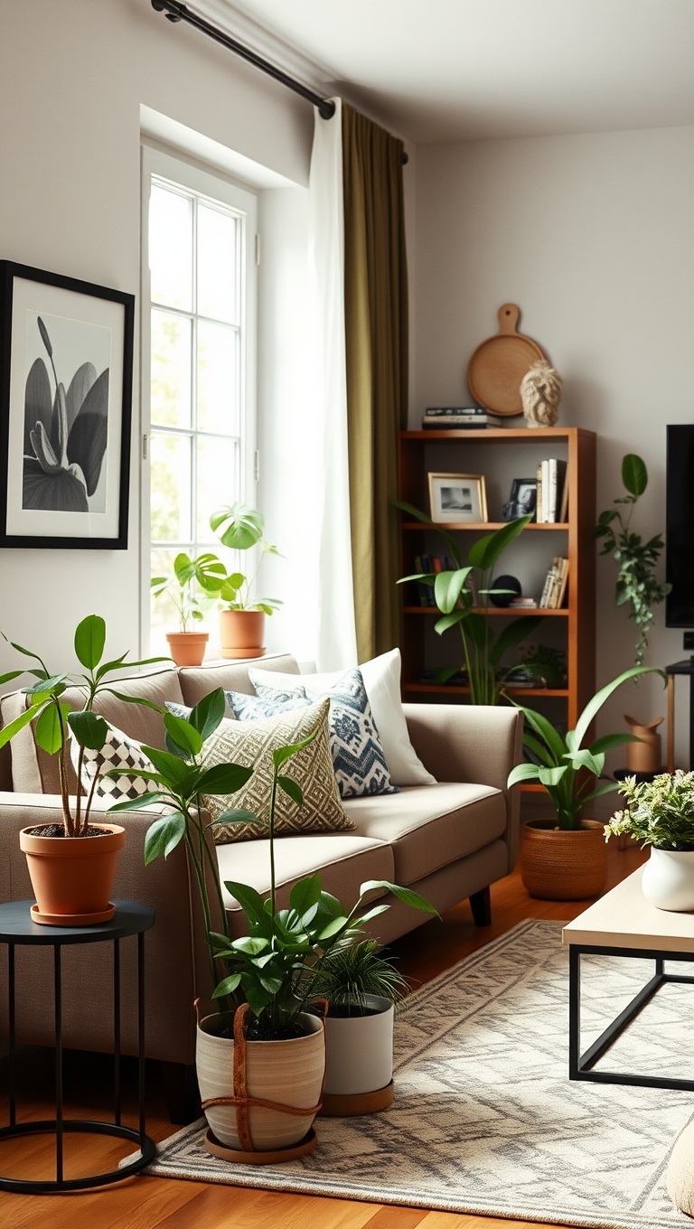 25 Cheerful Ideas to Refresh Your Living Room for Spring - 3. Introduce Fresh Greenery with Potted Plants