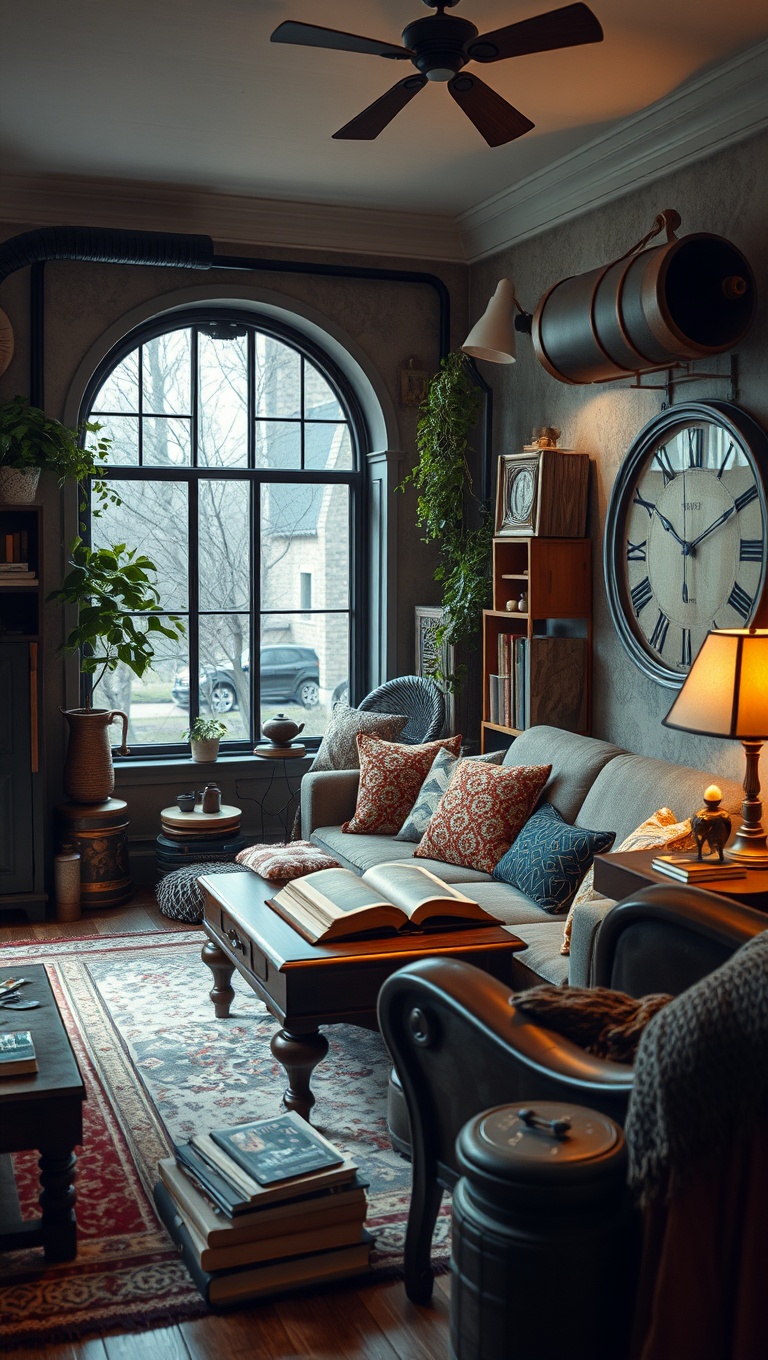 25 Whimsical Ideas to Steampunk Your Living Room - 18. Cozy Reading Nooks with a Twist