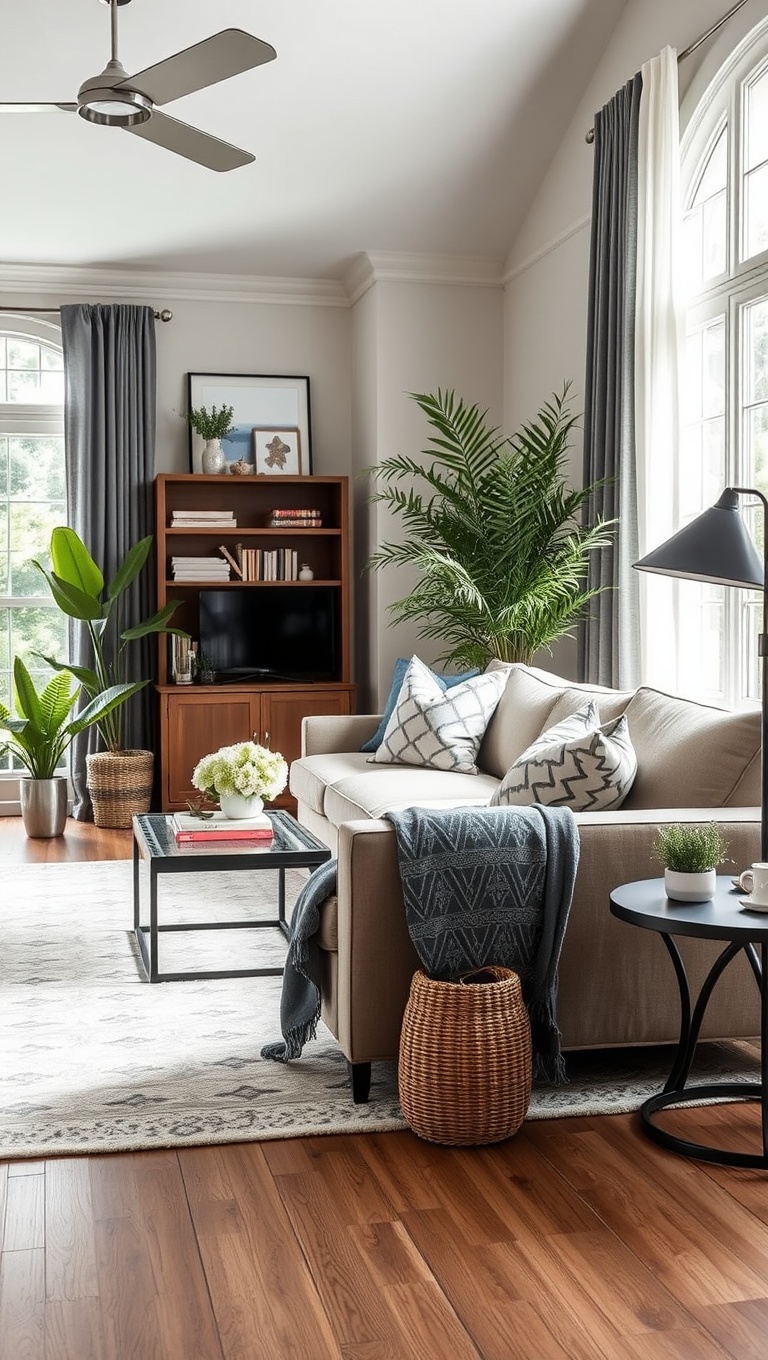 25 Bright and Breezy Ideas for Your Summer Living Room - 19. Choose Lightweight Fabrics for Summer Comfort