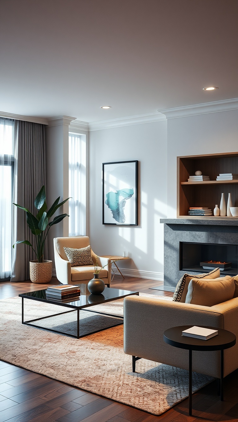 25 Stunning Ideas to Transform Your Transitional Living Room - 4. Layered Lighting: A Mix of Styles