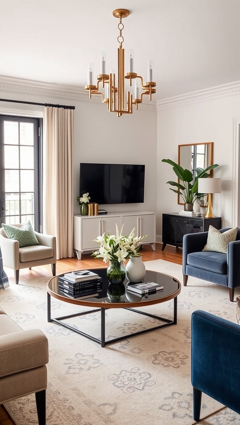 25 Stunning Ideas to Transform Your Transitional Living Room - 13. Chic Coffee Tables: Centerpieces of Style