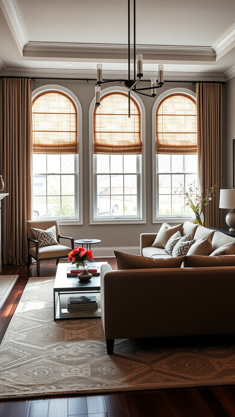 25 Stunning Ideas to Transform Your Transitional Living Room - 10. Elegant Window Treatments for Light Control