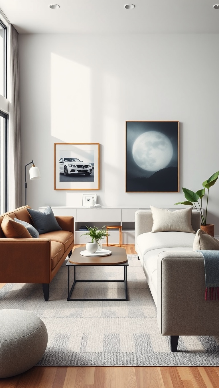 25 Stunning Ideas to Transform Your Transitional Living Room - 17. Minimalist Decor for a Clutter-Free Look