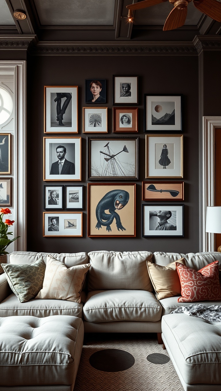 25 Fun and Creative Ideas to Transform Your Ugly Living Room - 3. Gallery Walls: Showcase Your Personality