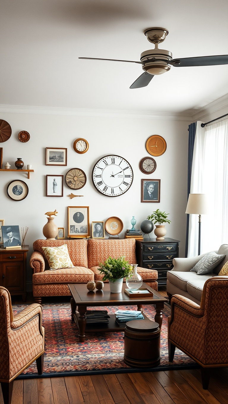 25 Charming Ideas to Create Your Vintage Living Room Oasis - 16. Unique Knickknacks: Showcase Your Treasures