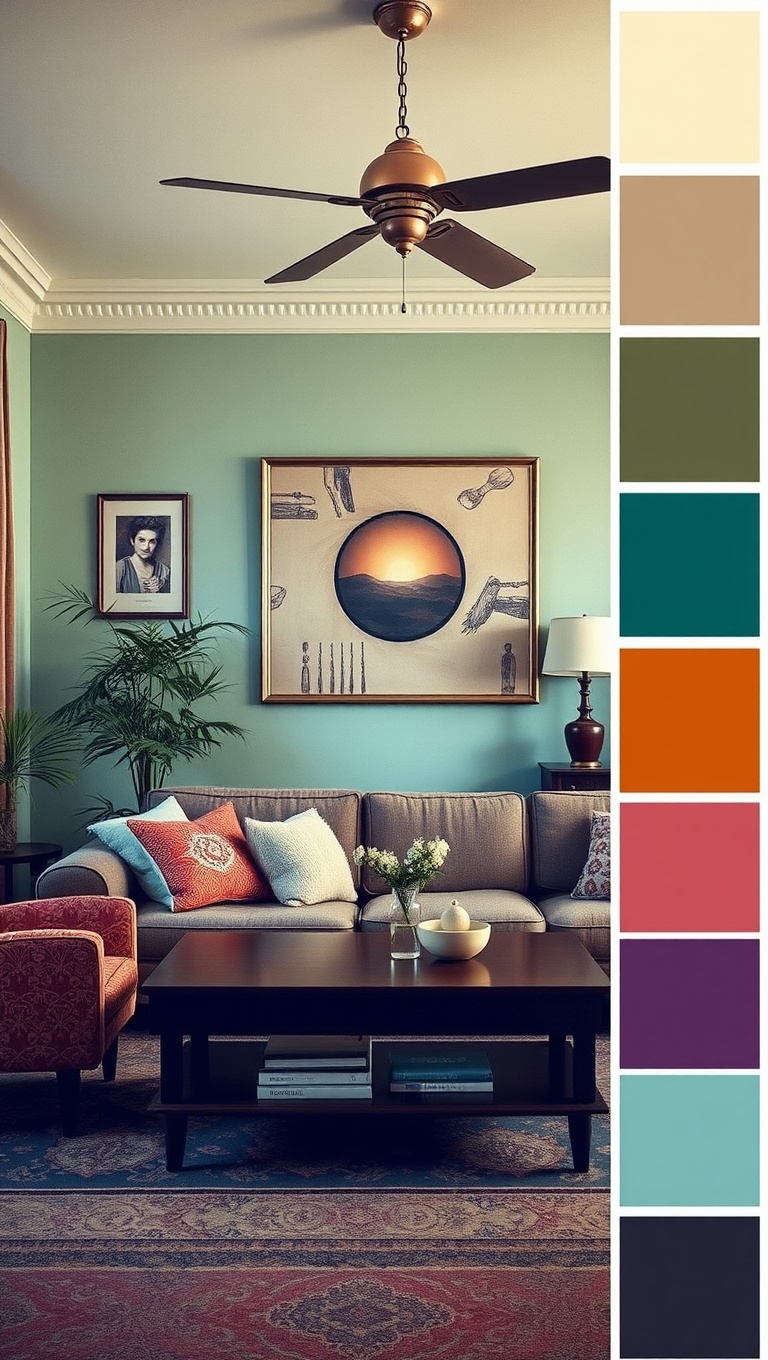 25 Charming Ideas to Create Your Vintage Living Room Oasis - 13. Retro Color Palettes: Choose Shades from a Bygone Era