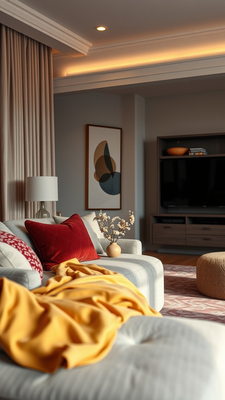25 Cozy Ideas to Create a Warm Living Room Oasis - 1. Soft Textiles: Embrace Luxurious Fabrics
