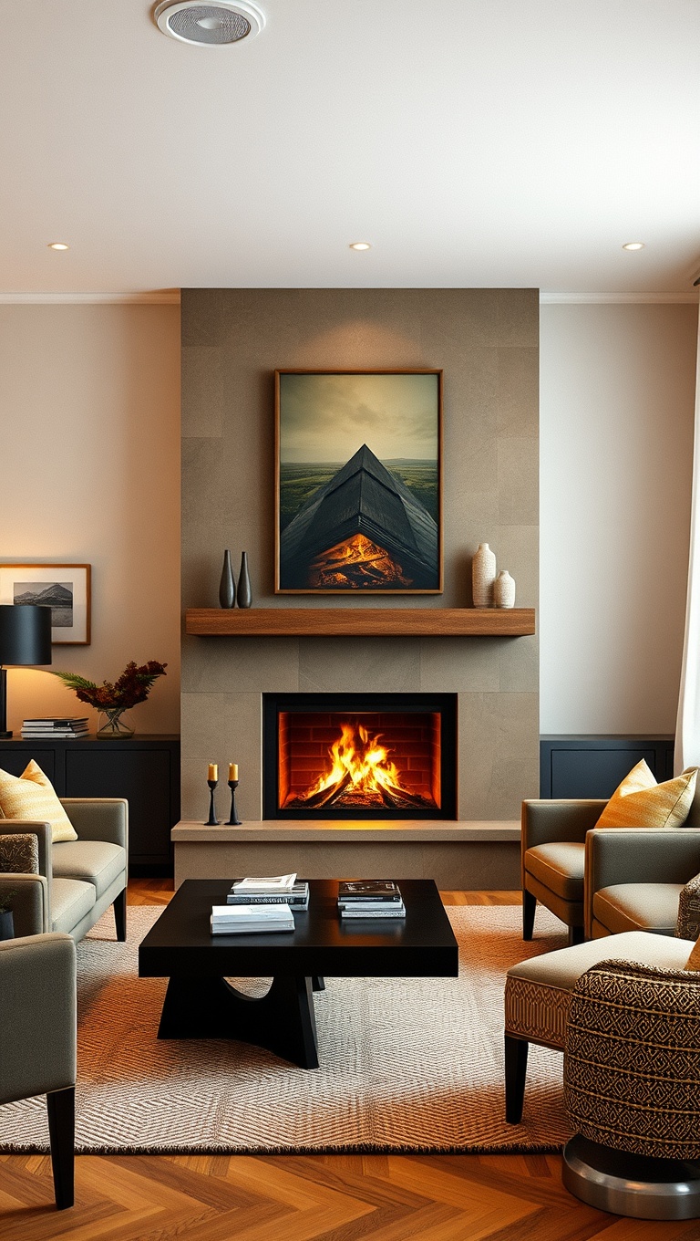 25 Cozy Ideas to Create a Warm Living Room Oasis - 11. Fire Features: Creating a Focal Point with a Fireplace