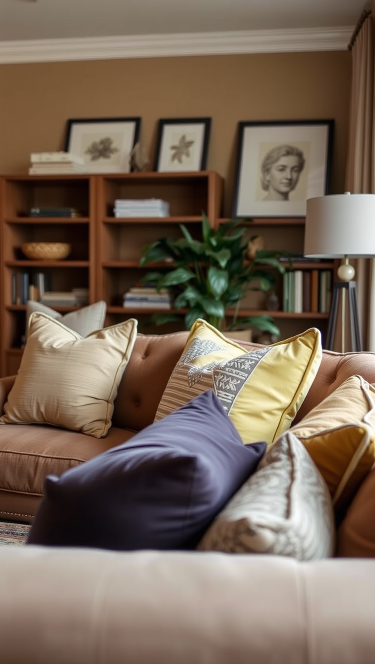 25 Cozy Ideas to Create a Warm Living Room Oasis - 12. Throw Pillows: Adding Color and Texture