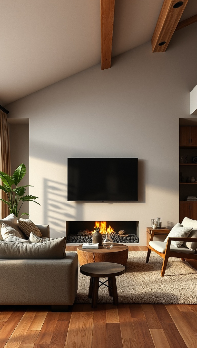 25 Cozy Ideas to Create a Warm Living Room Oasis - 6. Natural Elements: Incorporating Wood and Stone