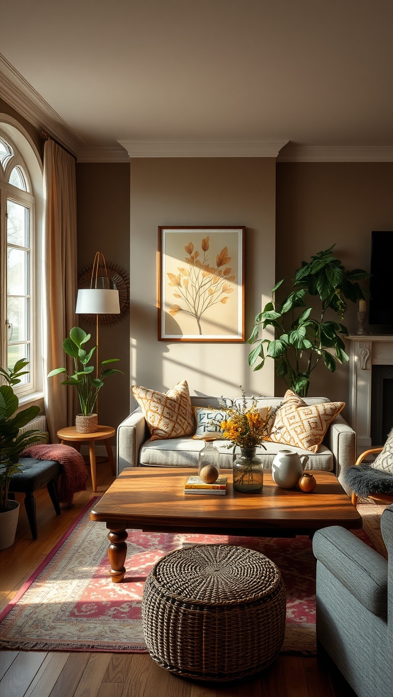 25 Cozy Ideas to Create a Warm Living Room Oasis - 24. Seasonal Decor: Changing with the Seasons