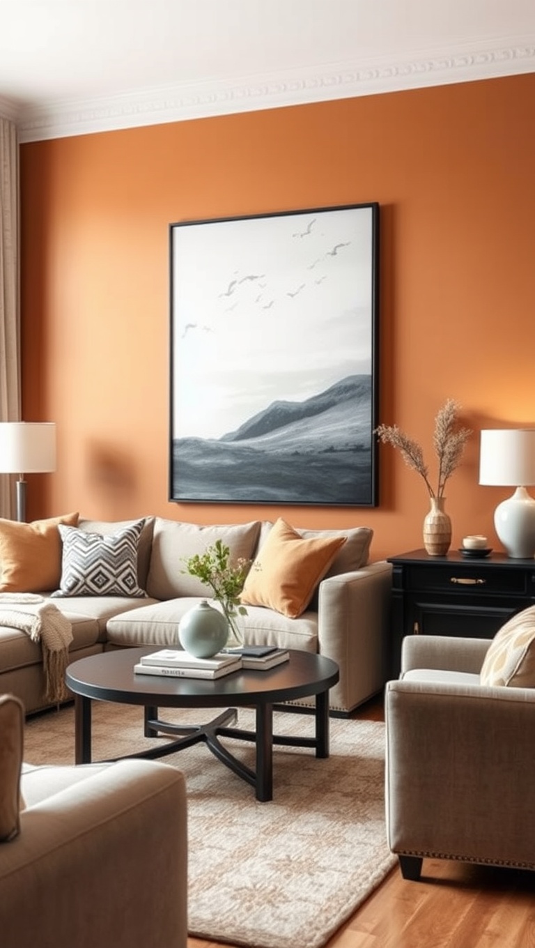 25 Cozy Ideas to Create a Warm Living Room Oasis - 13. Accent Walls: Painting for Warmth