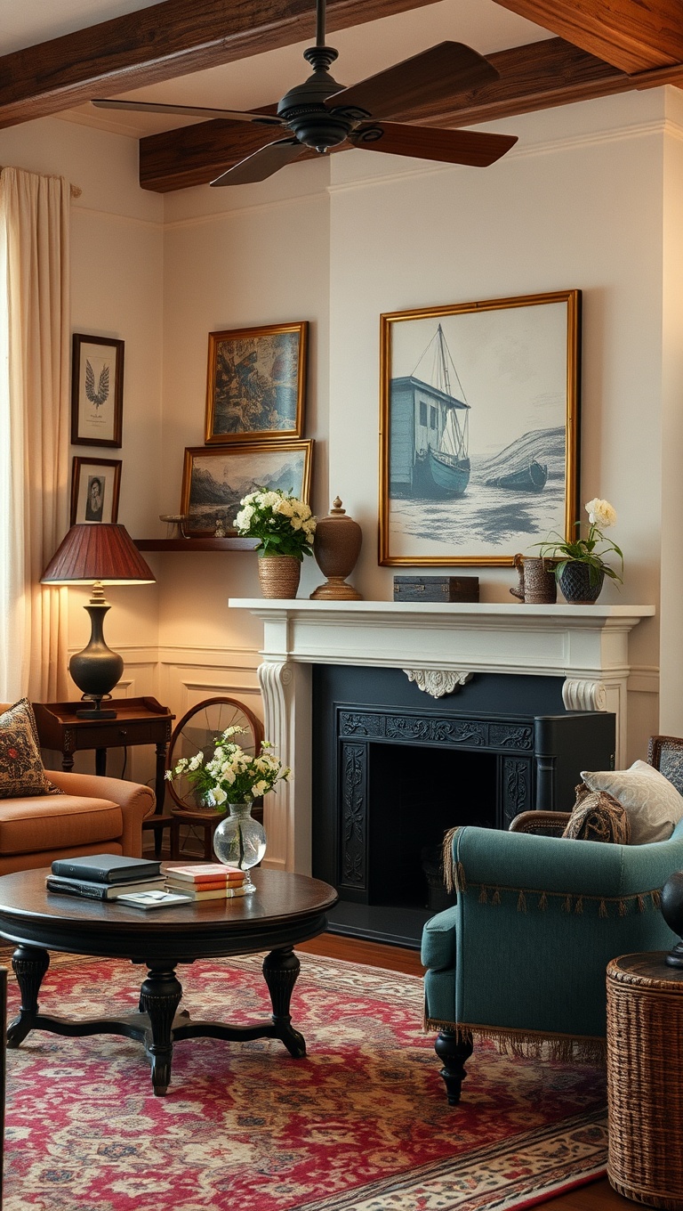 25 Cozy Ideas to Create a Warm Living Room Oasis - 22. Vintage Finds: Incorporating Unique Antiques