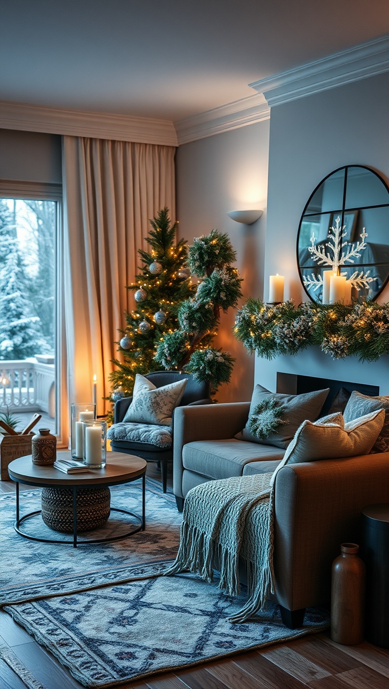 25 Cozy Ideas to Transform Your Winter Living Room - 25. Incorporate a Winter Scent with Candles