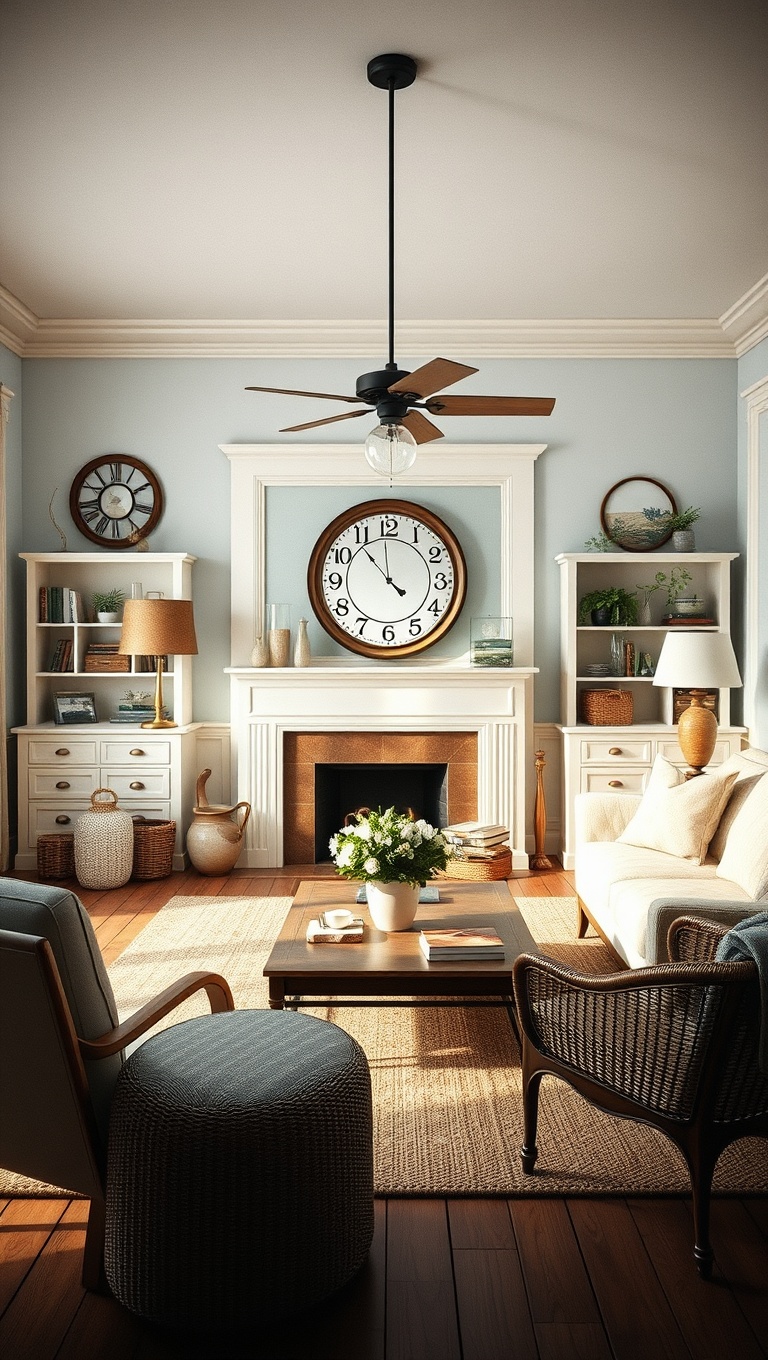 20 Breezy Ideas for Your Airy Coastal Living Room - 7. Vintage Finds that Tell a Story