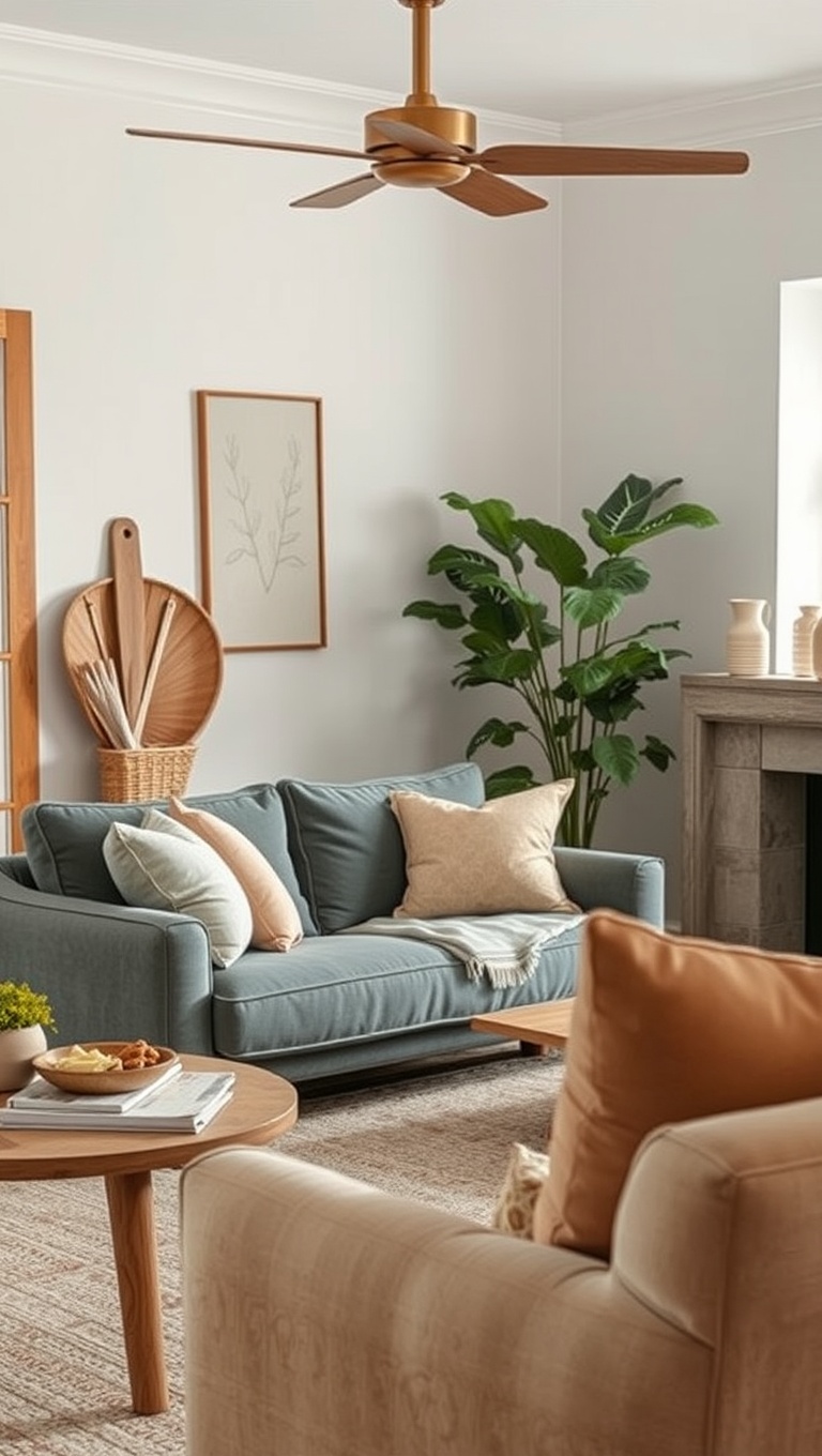 20 Creative Ideas for a Stunning Artisanal Living Room - 19. Soft, Organic Fabrics for Upholstery Choices