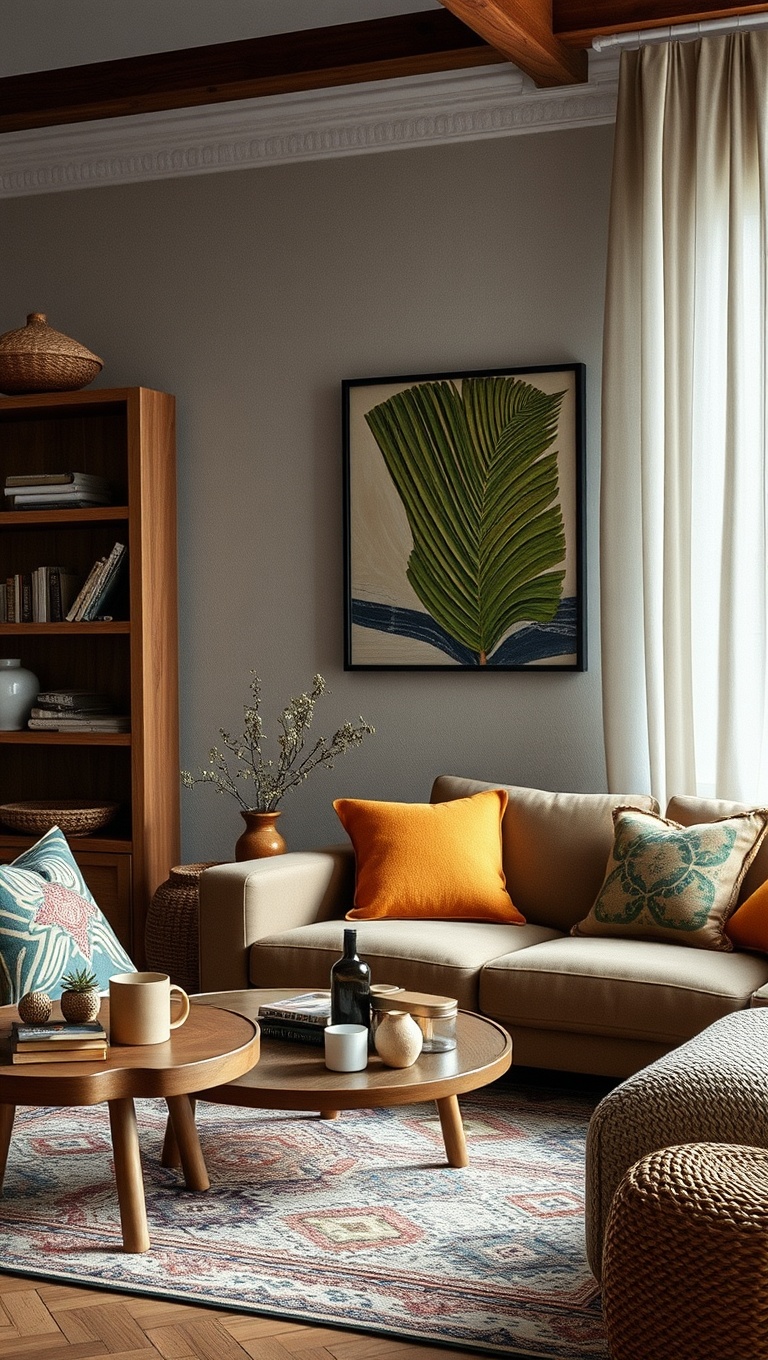 20 Creative Ideas for a Stunning Artisanal Living Room - 16. Eclectic Mix of Textures with Fabrics