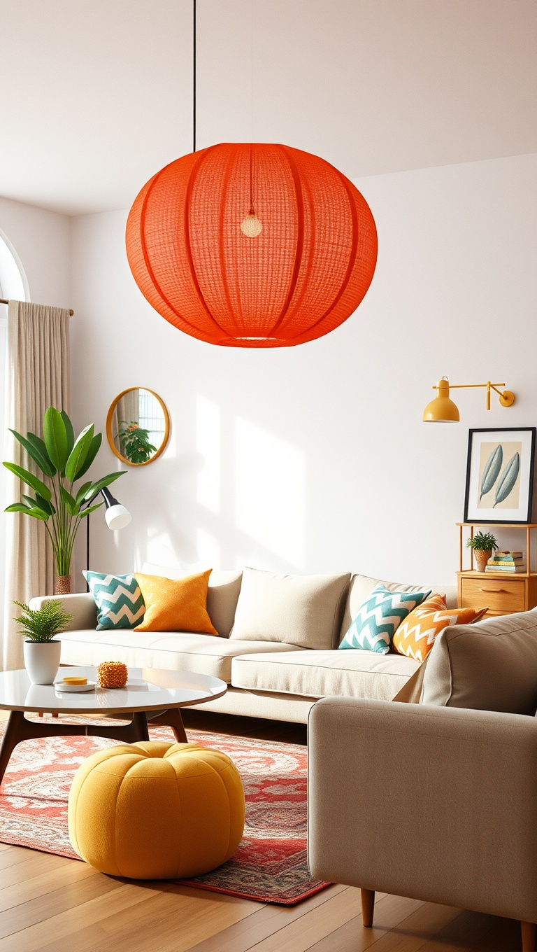 20 Bright and Cheerful Living Room Ideas to Spark Joy - 14. Add a Playful Touch with Quirky Decor