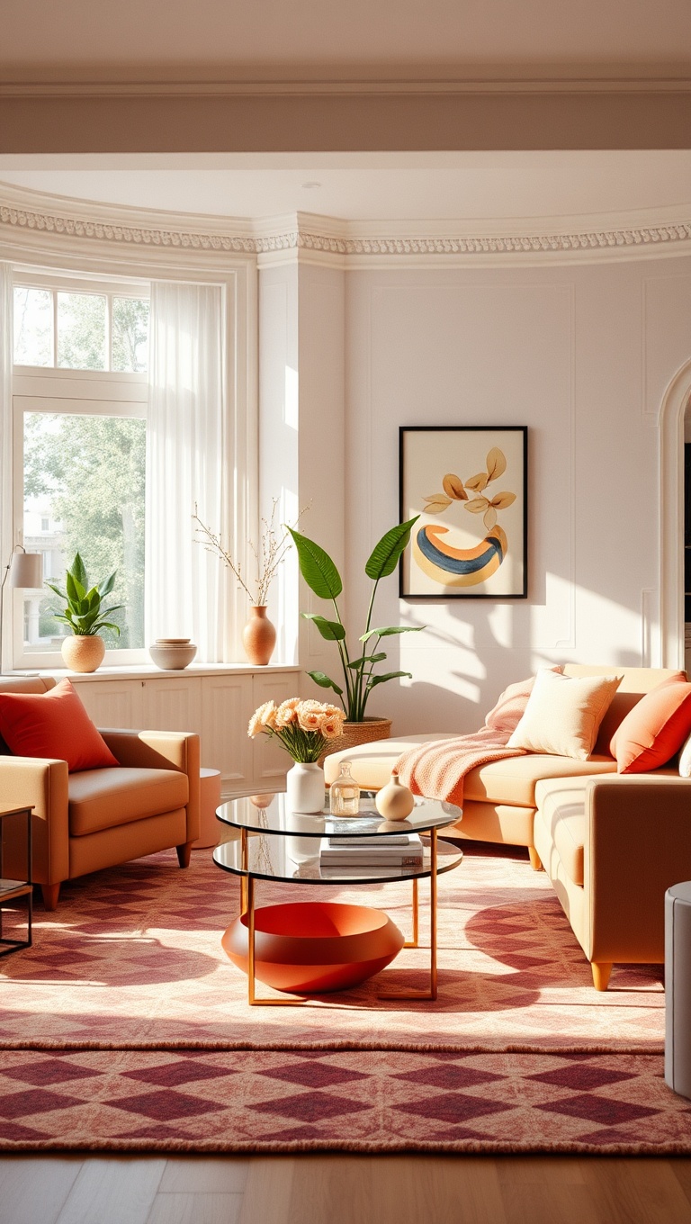 20 Bright and Cheerful Living Room Ideas to Spark Joy - 11. Infuse Color with Decorative Accessories